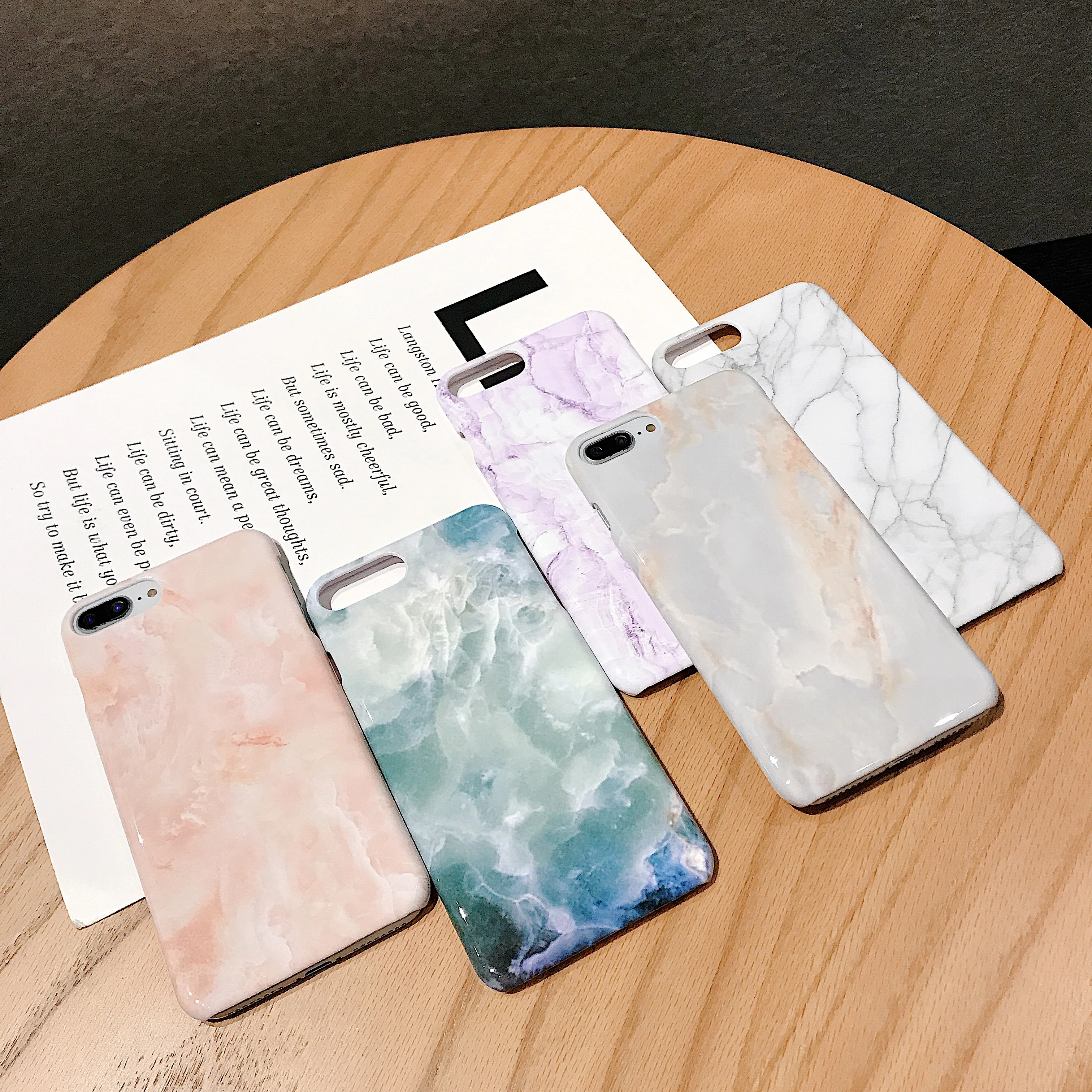 Подходит для iPhone 11 11Pro Max XR X XS 7 8 6 6S Plus PC водонепроницаемые наклейки мраморная