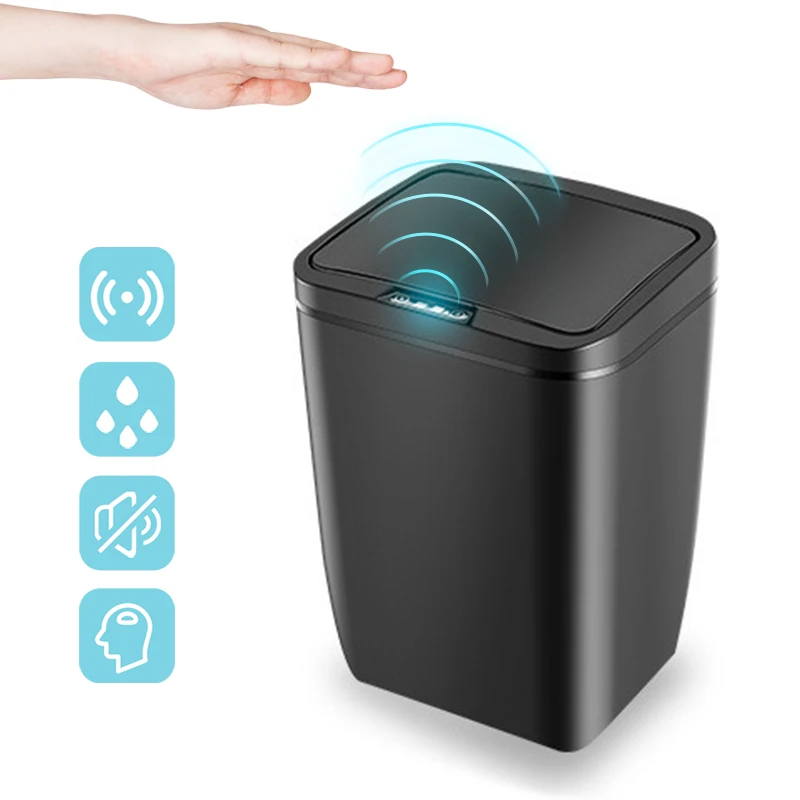 

Automatic Touchless Infrared Sensor Trash Can With lid 12 Litre Kitchen Bathroom Bedroom Home Office Waste Garbage Trash Bin