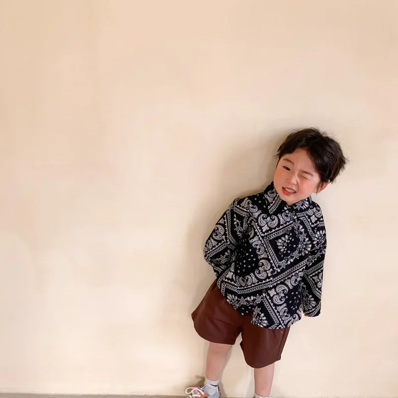 Spring New Boys and Girls Vintage Shirts Casual Thin Coat Tops