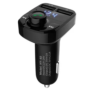 

Bluetooth FM Transmitter Car Kit Hands-free MP3 Player Dual USB Car Charger Dual USB Charging Ports Host Car Accessories