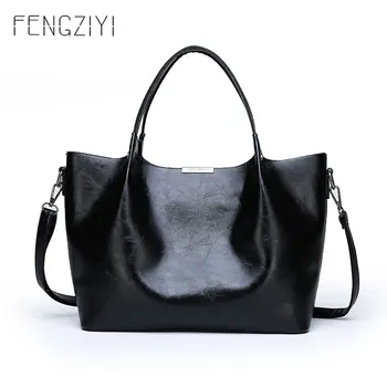 

2020 new bag High quality Women's bag PU large capacity Tote bag Fashion Handbag Simple Shoulder bag Solid color Crossbody bag