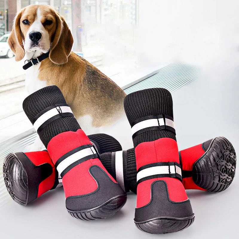 Zapatos de cintura para perro, botas algodón para perros grandes, impermeables y antideslizantes, Golden Retriever, Samos Husky, 4/piezas|Zapatos para perro| - AliExpress