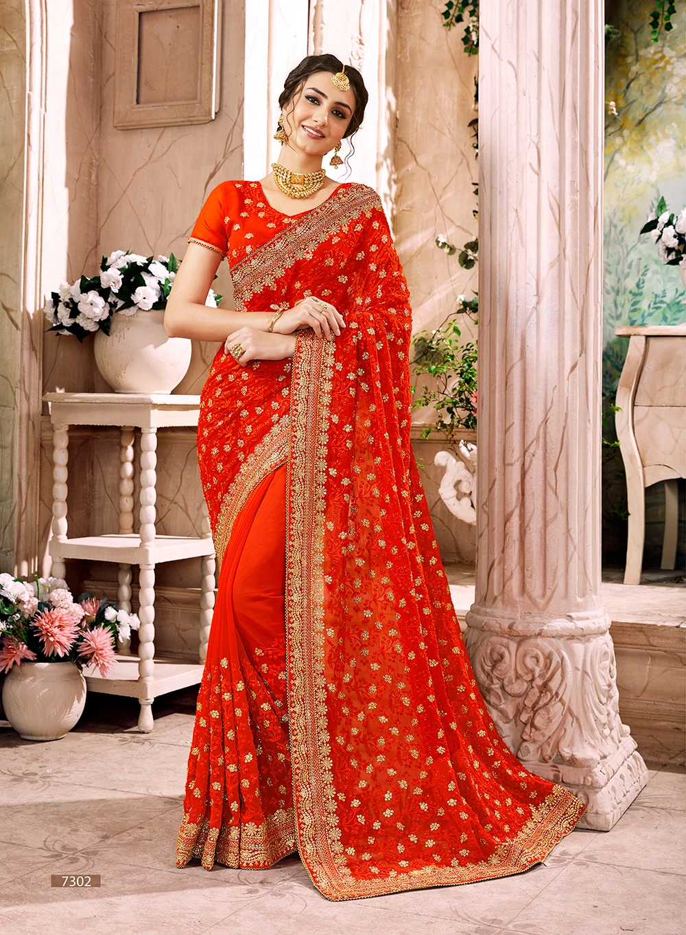 Индийское сари Болливуд Женская шелковая вышивка традиционная одежда включает