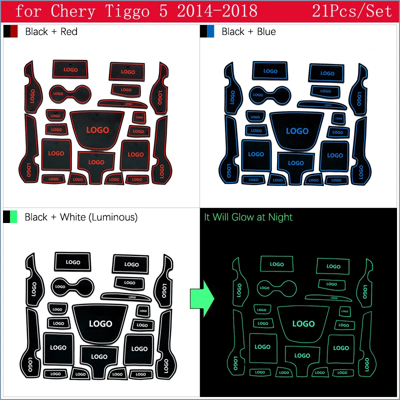 Для Chery Tiggo 5 Grand Tiggo5 Противоскользящий резиновый подстаканник для ворот, коврик для двери, автомобильные аксессуары