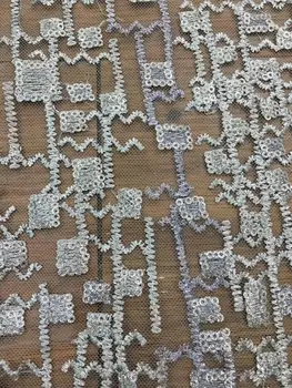 

Nigerian french net Lace David-59.6818 Embroidered Cord Lace Fabric with full beads for bridal dress