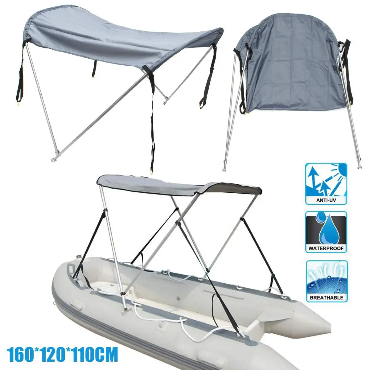 Тент bimini top навес от солнца укрытие плоская лодка ПВХ аксессуар для плота на лодке