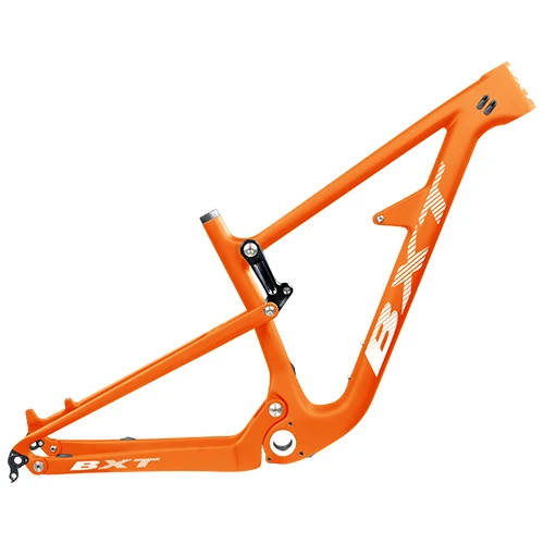 BXT 29er полная подвеска рама карбоновая для горного велосипеда 160 мм дисковый тормоз задний амортизатор 200*22 мм вся горная MTB велосипедная Рама для AM - Цвет: BXT full orange