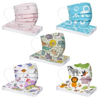 

Fast Delivery Masque Máscara 2020 Children's Cartoon 5 Mixed Masks Disposable Three-Layer Protective Cover Bandage