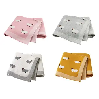 

Baby Receiving Blanket Knit Newborn Swaddle Stroller Bedding Wrap Cartoon Alpaca 094F