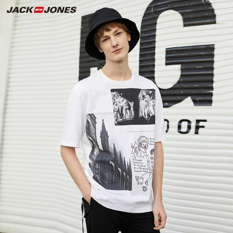 Мужская футболка с круглым вырезом JackJones 100% хлопок короткими рукавами и