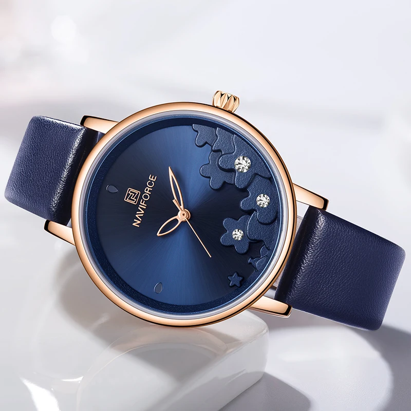 NAVIFORCE женские часы модные кварцевые синие женские наручные часы женские повседневные очаровательные часы для девочек Relogios Feminino Reloj Mujer