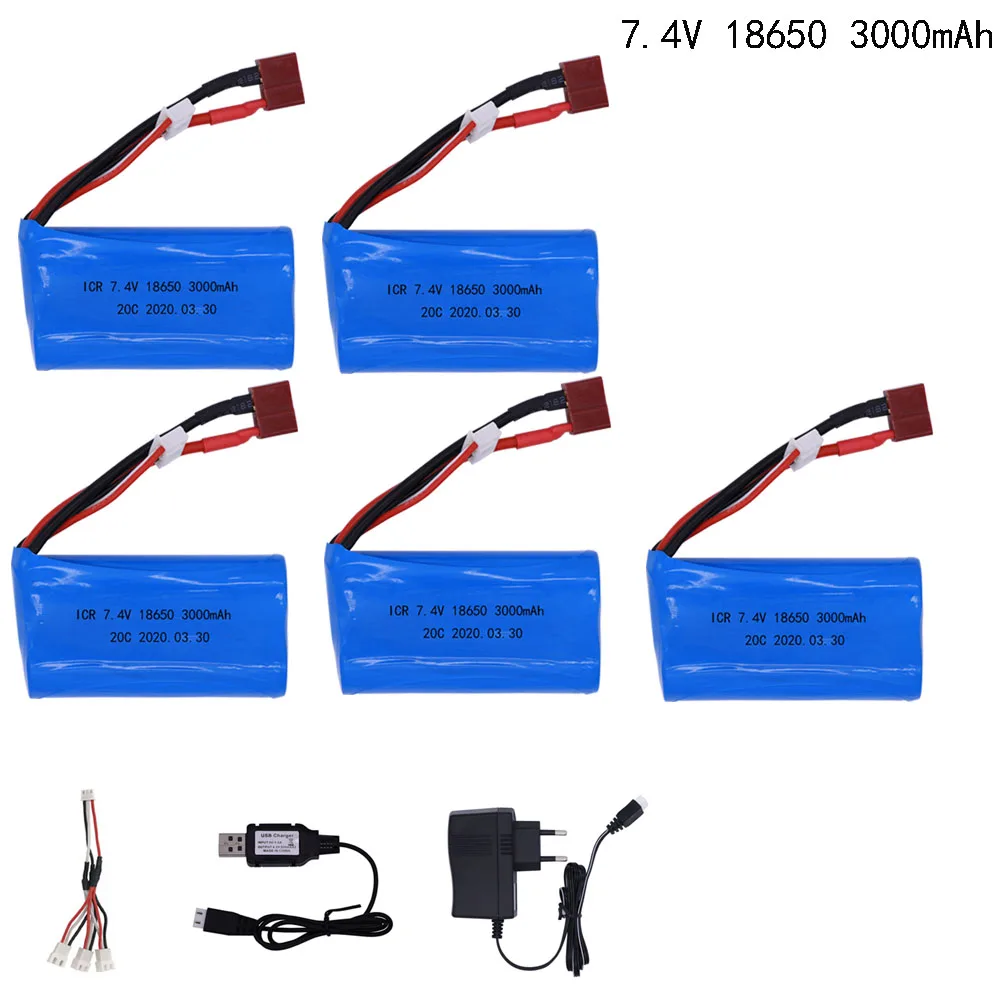 Обновление 7 4 в 3000 мАч lipo аккумулятор 18650 для 10428 12428 12423 Q46 Wltoys RC автомобильные