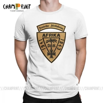 

Leisure Wehrmacht T-Shirt for Men O Neck Cotton T Shirt DAK Deutsches AfrikaKorps Africa 1941-43 Tees Graphic Printed Clothing