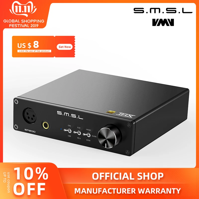 

SMSL SP200 THX AAA 888 Technology Balanced Headphone Amplifier with XLR RCA Input