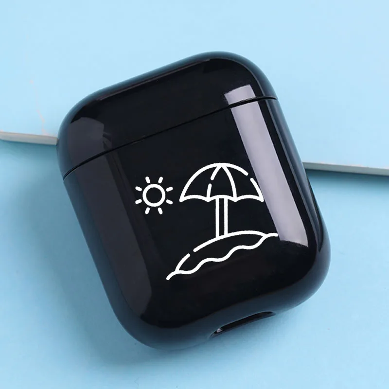 Жесткий Чехол для наушников для Apple Airpods, чехол с милой картой мира, роскошный черный беспроводной Чехол для наушников с Bluetooth, чехол для Airpods