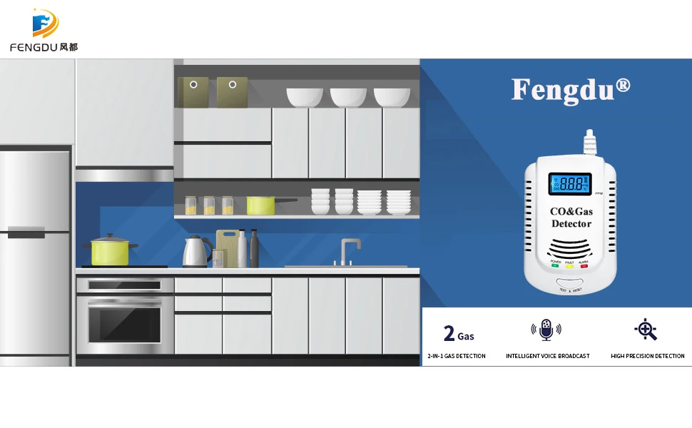 em detector de de gás natural em detector de sensor de vazamento com promp voz display led