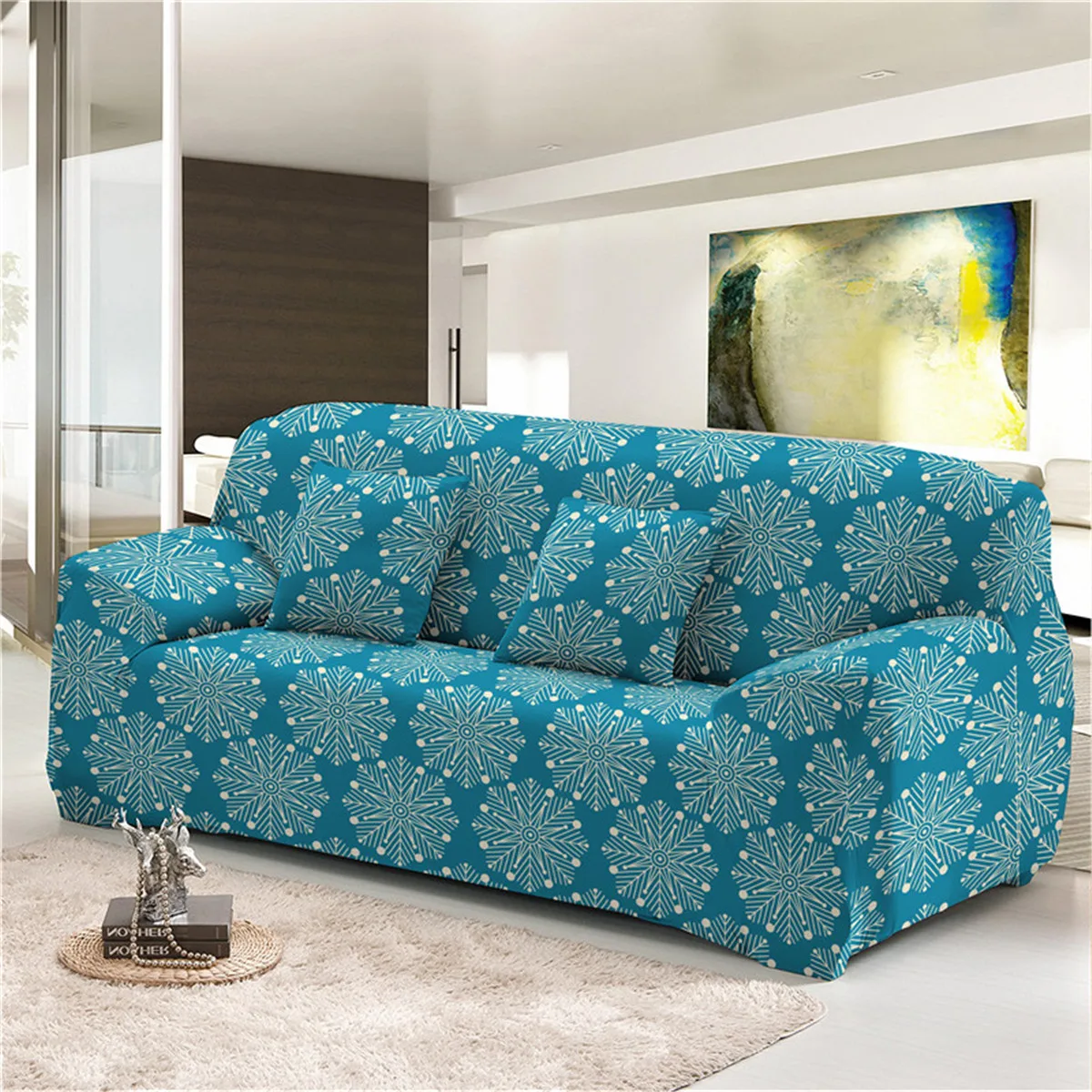 Boniu абстрактный принт все включено плотная обёрточная бумага геометрический эластичный Универсальный стрейч диван Обложка угловой диван на двоих чехлы для диванов