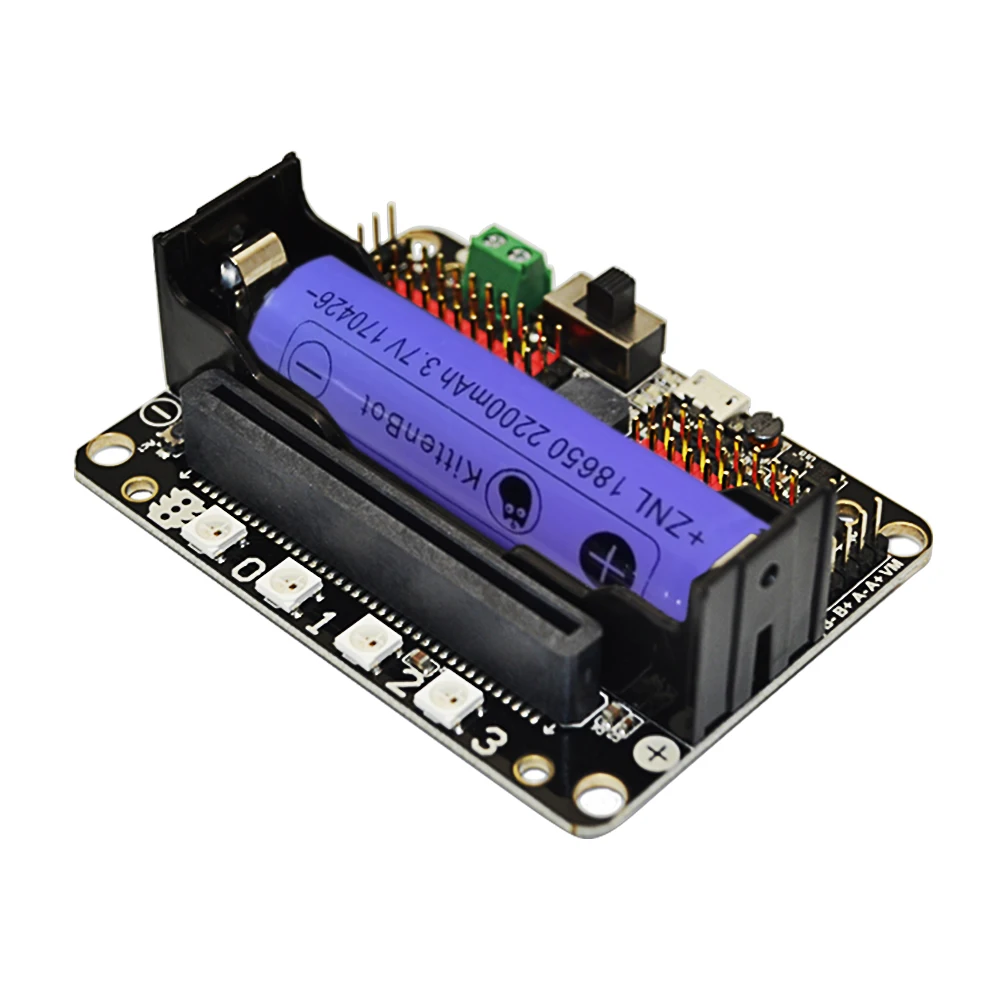Billig Micro bit Expansion Board Kompatibel Buchse Unterstützung Scratch Python Programmierung Einführung mit 18650 Lithium Batterie