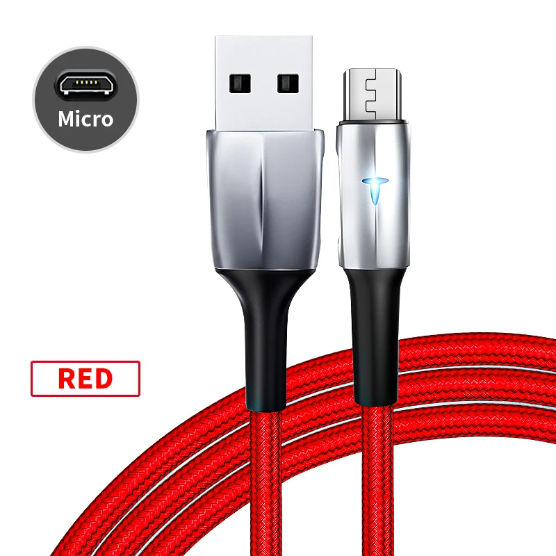 KSTUCNE светодиодный 2 м Micro USB кабель 3A QC3.0 Быстрая зарядка провода для samsung J7 Xiaomi Redmi Note 5 Pro Android кабель для передачи данных для мобильного телефона - Цвет: Black Micro Cable1