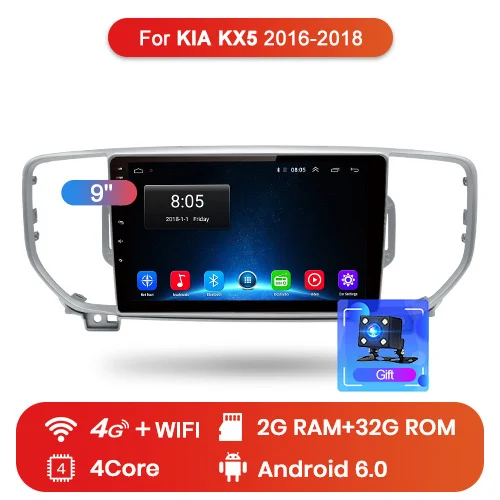 Junsun 2G+ 32G Android 9,0 для KIA Sportage 4 KX5 Авто 2 din Радио стерео плеер Bluetooth gps навигация - Цвет: 4G (2GB 32GB)16-18