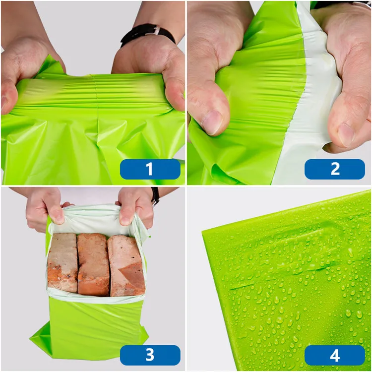 Thick Fruit Green Poly Mailer Adhesive Envelope Bag Plastic Mailing Clothing Dress Gift Box Jacket Child Toys Packaging Pouches 6