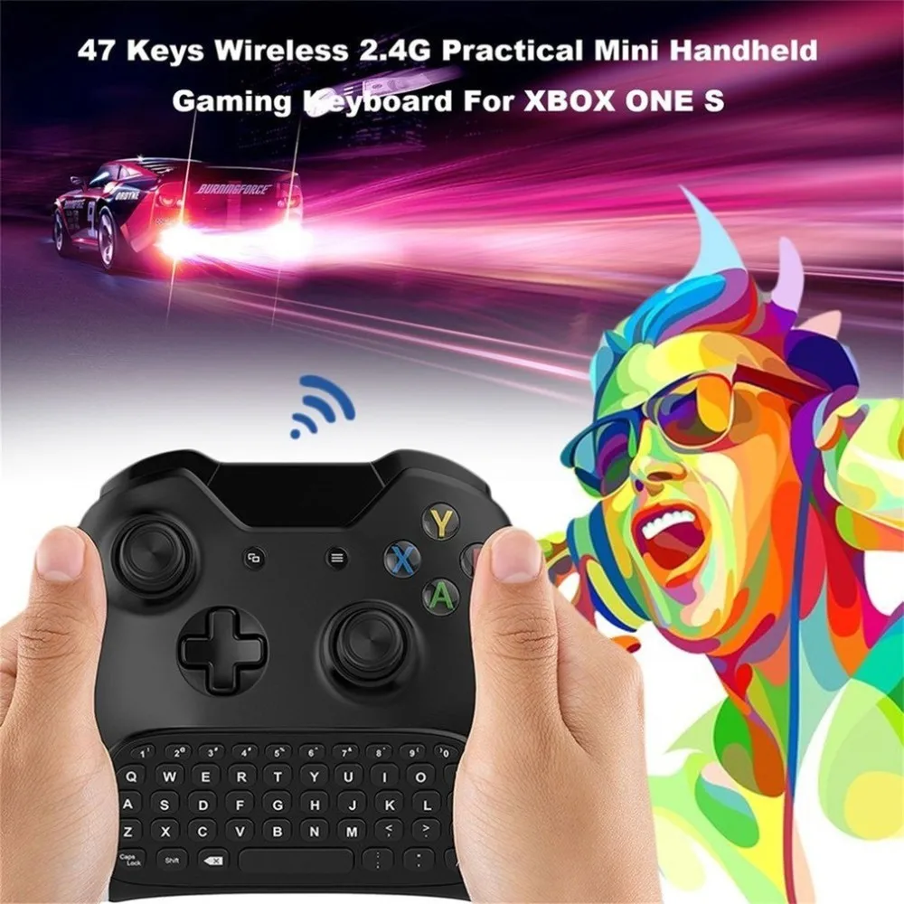 

47 Keys Wireless 2.4G Practical Mini Handheld Keyboard Gaming Message Gamepad Keyboard For XBOX ONE S Controller