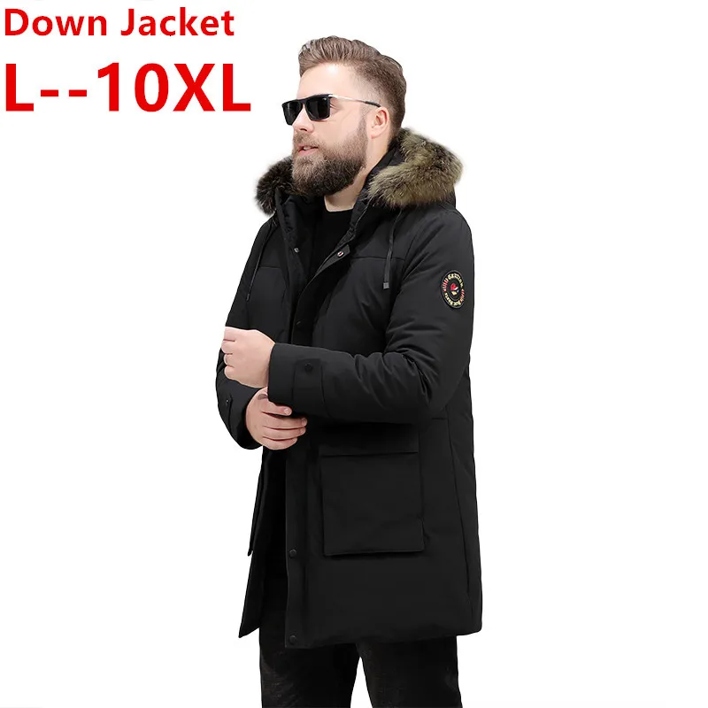 Новинка, большие размеры 10XL 9XL 8XL 6XL 5XL, мужская зимняя куртка на утином пуху с капюшоном, мужское повседневное модное пальто, новинка, брендовая мужская одежда