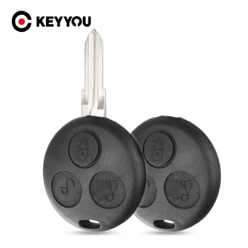 KEYYOU sostituzione nessuna lama con guscio remoto lama per Mercedes Benz MB Smart Fortwo 450 Forfour Roadste Car Key Cover Fob Case