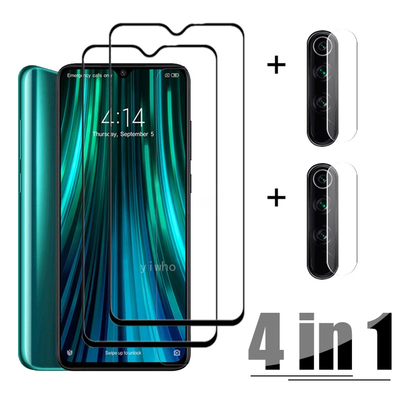 Reducido Cristal Protector 4 en 1 para Xiaomi Redmi Note 8 Pro, Protector de pantalla transparente para Xiaomi Note 8 T Zembaryy1