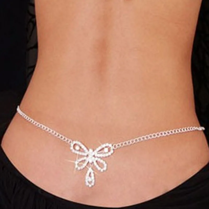 Wedding Dress Metal Gold Chain Belt Fashion Silver Heart Bow Waist Belts for WomenFemale Cinturones Para Mujer Ketting Riem