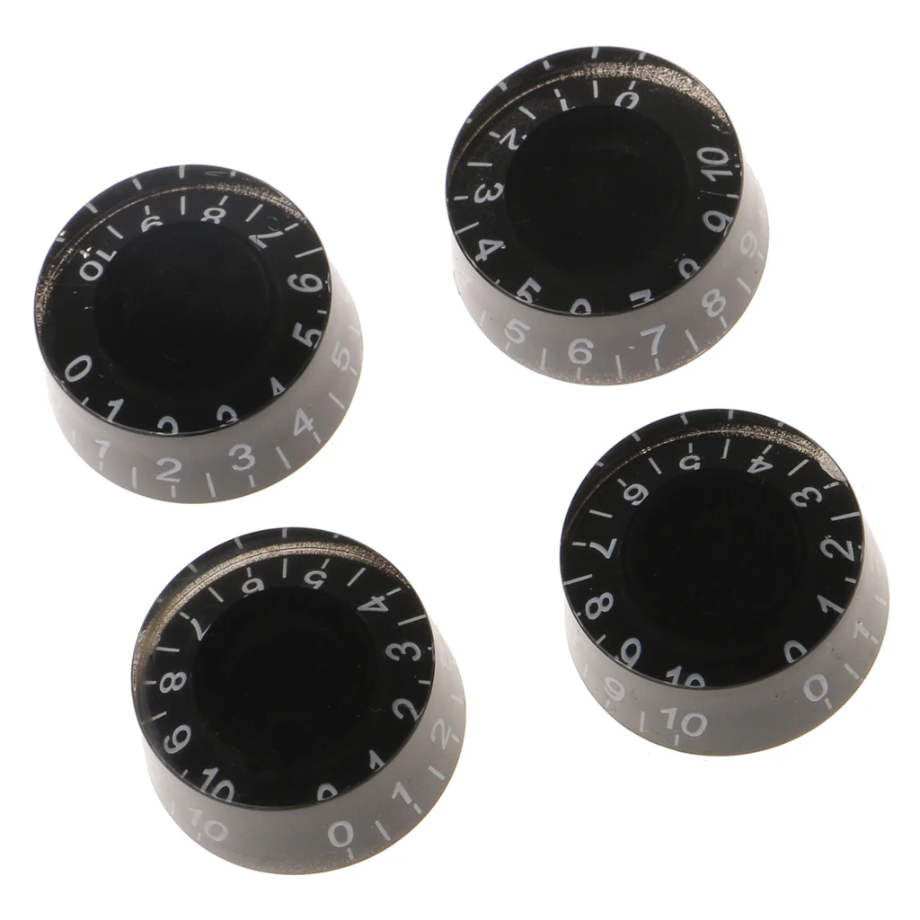 4 Pieces of Black Speed Volume Tone Control Knobs for LP Les Paul Electric Gutar