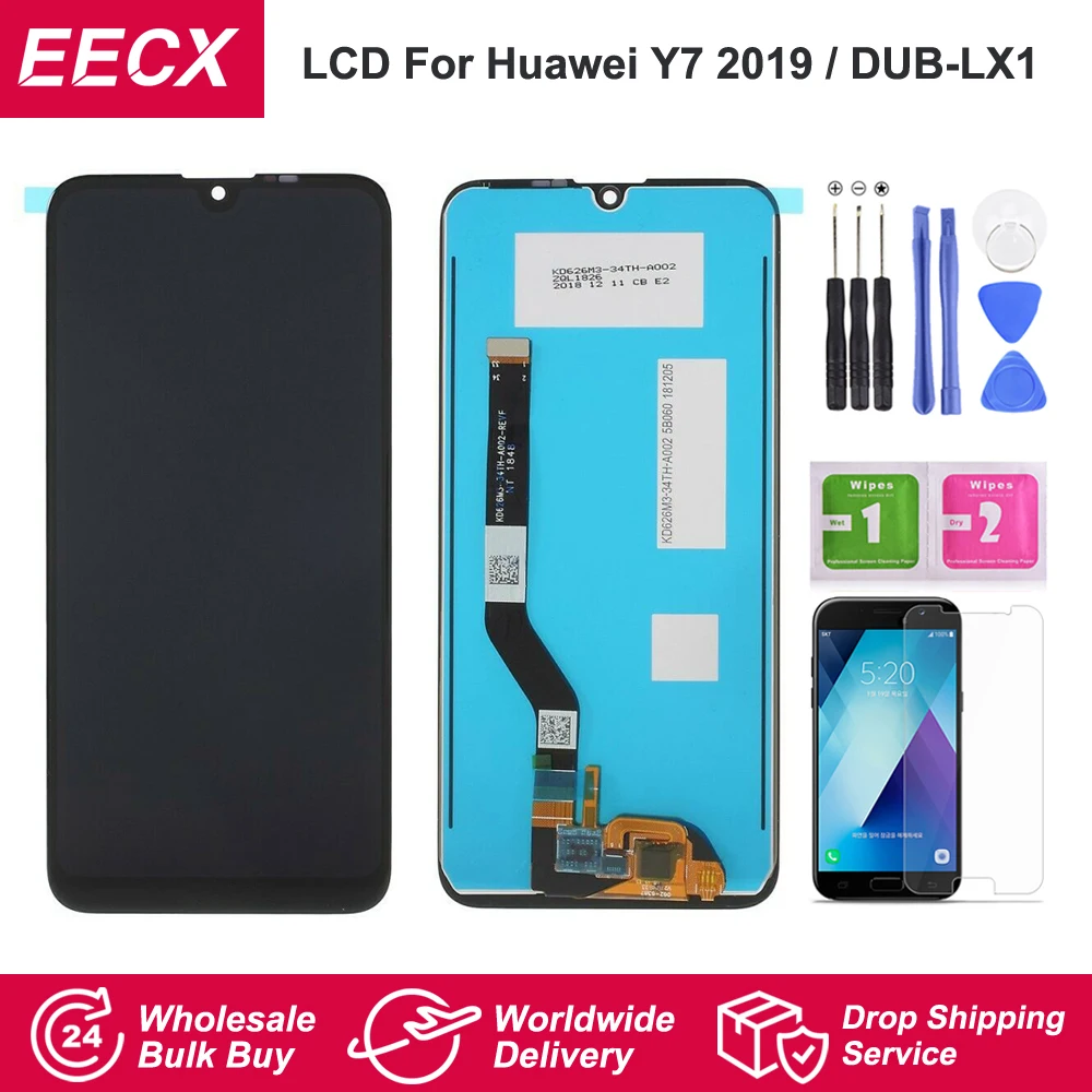 

6.26" Original LCD For Huawei Y7 Prime 2019 DUB-LX1 LCD Display Screen Touch Digitizer Assembly with Frame Y7 2019 DUB-LX1