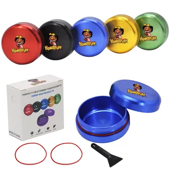 

HONEYPUFF Mini Aluminum Storage Stash Jar Herb Containers 35ML Airtight Metal Stash Jar Herb Storage Container Tobacco Case