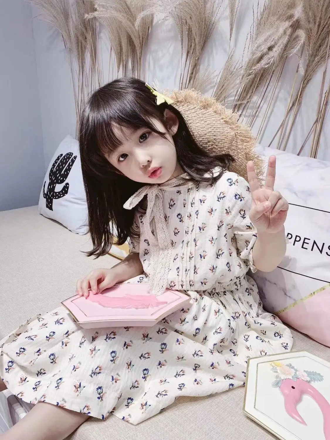 Летние платья с рисунками для маленьких девочек; детское платье с короткими рукавами; праздничное платье; одежда для вечеринок; От 2 до 8 лет