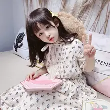 Летние платья с рисунками для маленьких девочек; детское платье с короткими рукавами; праздничное платье; одежда для вечеринок; От 2 до 8 лет