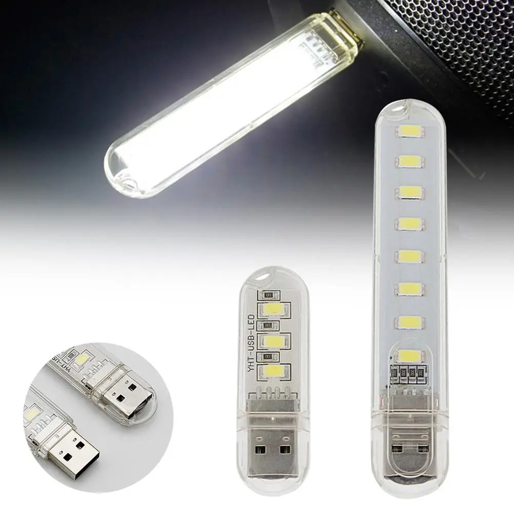 Мини Портативный USB DC 5V 3 8 светодиодов шкаф Ночной светильник Настольная лампа