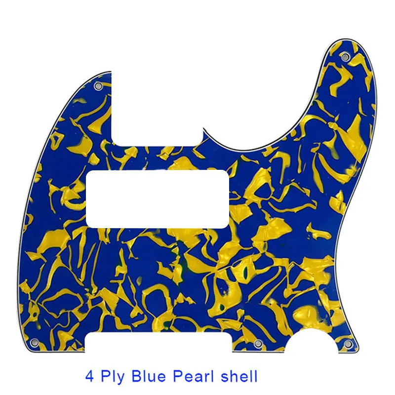 blue pearl shell Pleroo Customized Guitar Parts For 5 hole screws US Tele P90 Guitar Pickguard Scratch Plate - Цвет: blue pearl shell