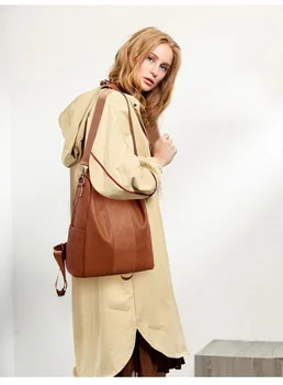 

2020 New Backpack Large Capacity Simple Bag Korean Style Backpack Female Casual Soft Leather