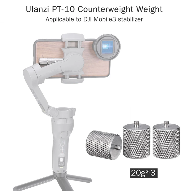 

ULANZI PT-10 Gimbal Counterweight Weight for DJI Mobile 3 Stabilizer 30g with 1/4 Screw for Blancing Gimbal Accessories