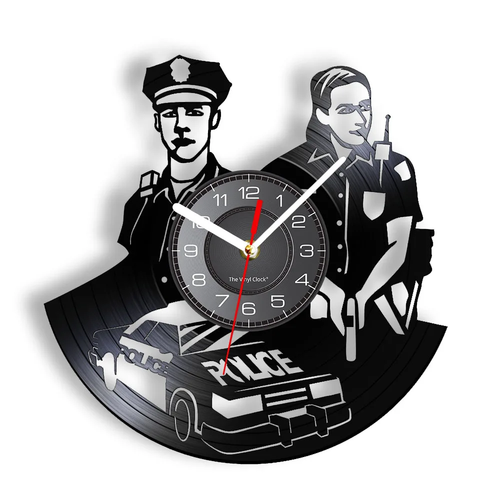 Police Officer Vinyl Wall Clock Decor Unique Gift for Friends Home Decoration 