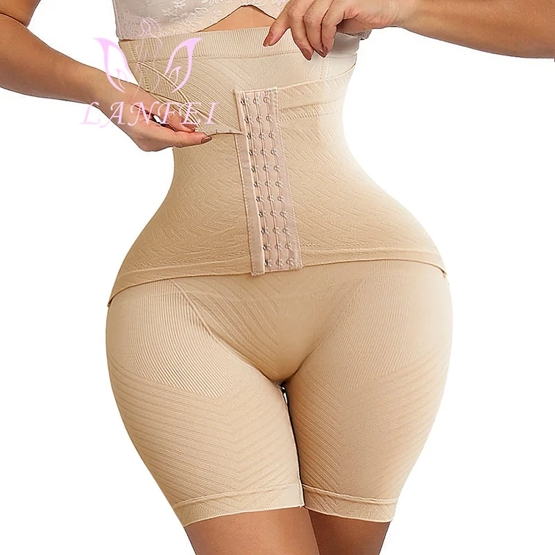 LANFEI Women Firm Shapewear Tummy Control Butt Lifter High Waist Trainer Body Shaper Panties Thigh Slim Girdle with Hook Shorts skims shapewear