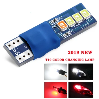 

1pcs Canbus W5W T10 194 168 8 smd 2835 Led For Auto Wedge Light Width Lamp Door Parking Bulb License Plate White Blue RGB DC 12V