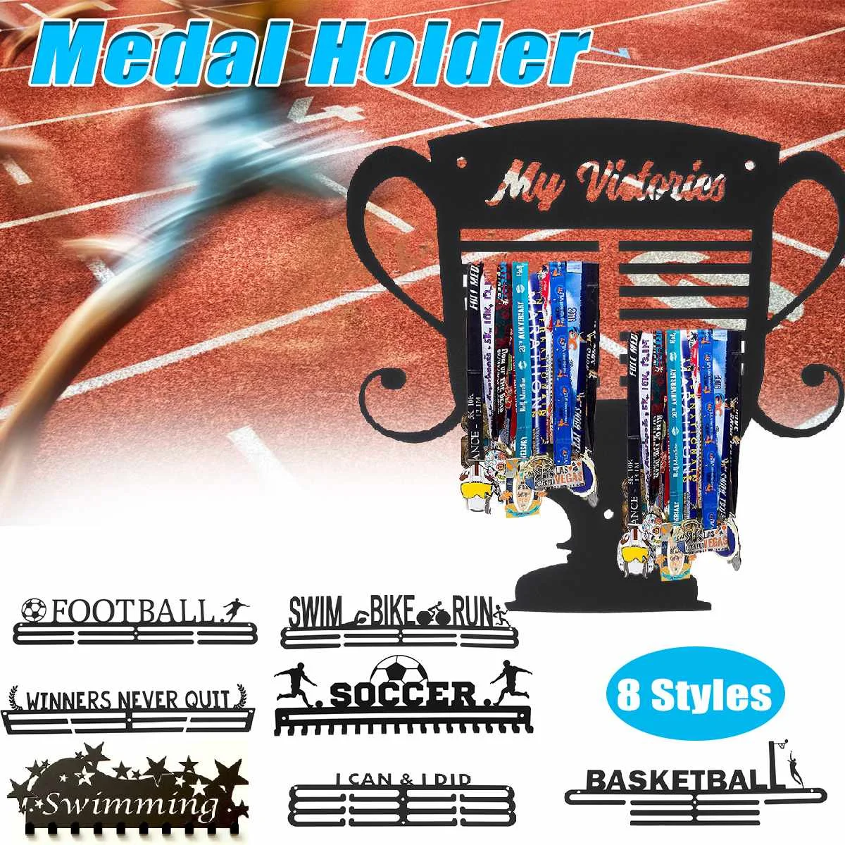 Tanie Wieszak na Medal ze stali nierdzewnej wieszak na Medal stojak wystawowy pływanie gimnastyka maratony piłka nożna Sport Medal prezent dekoracja