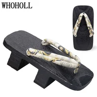WHOHOLL Summer Men's Two-tooth Clogs High Heel Thick Bottom Japanese Geta Solid Wooden Slippers Cosplay Shoes Costumes - Image 4