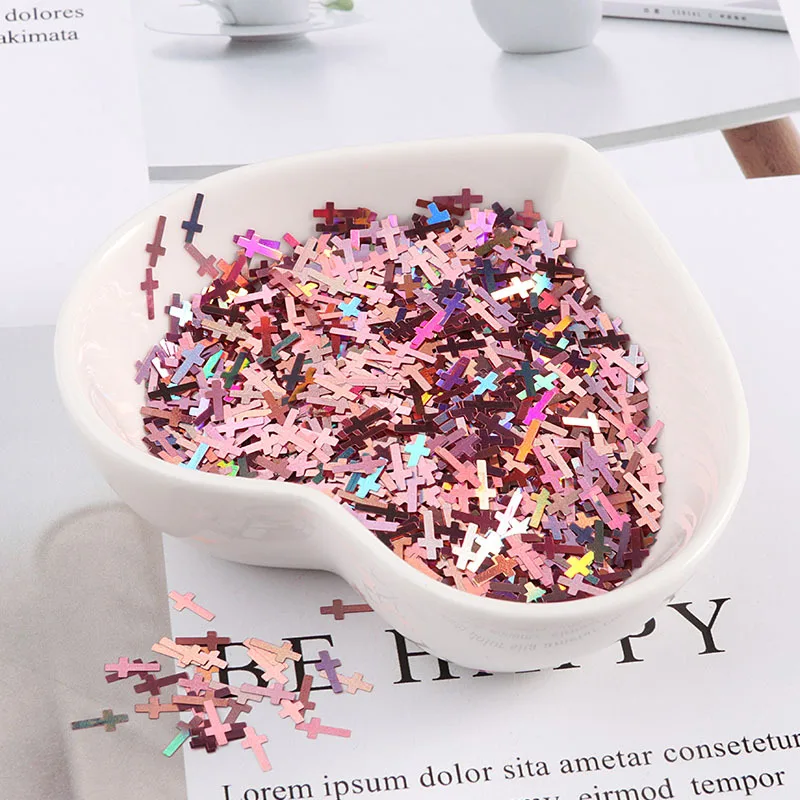 LC/Cross/Crystal slime/10 граммов блестки ПВХ плоские для DIY изготовления карт крафт цветная коллекция