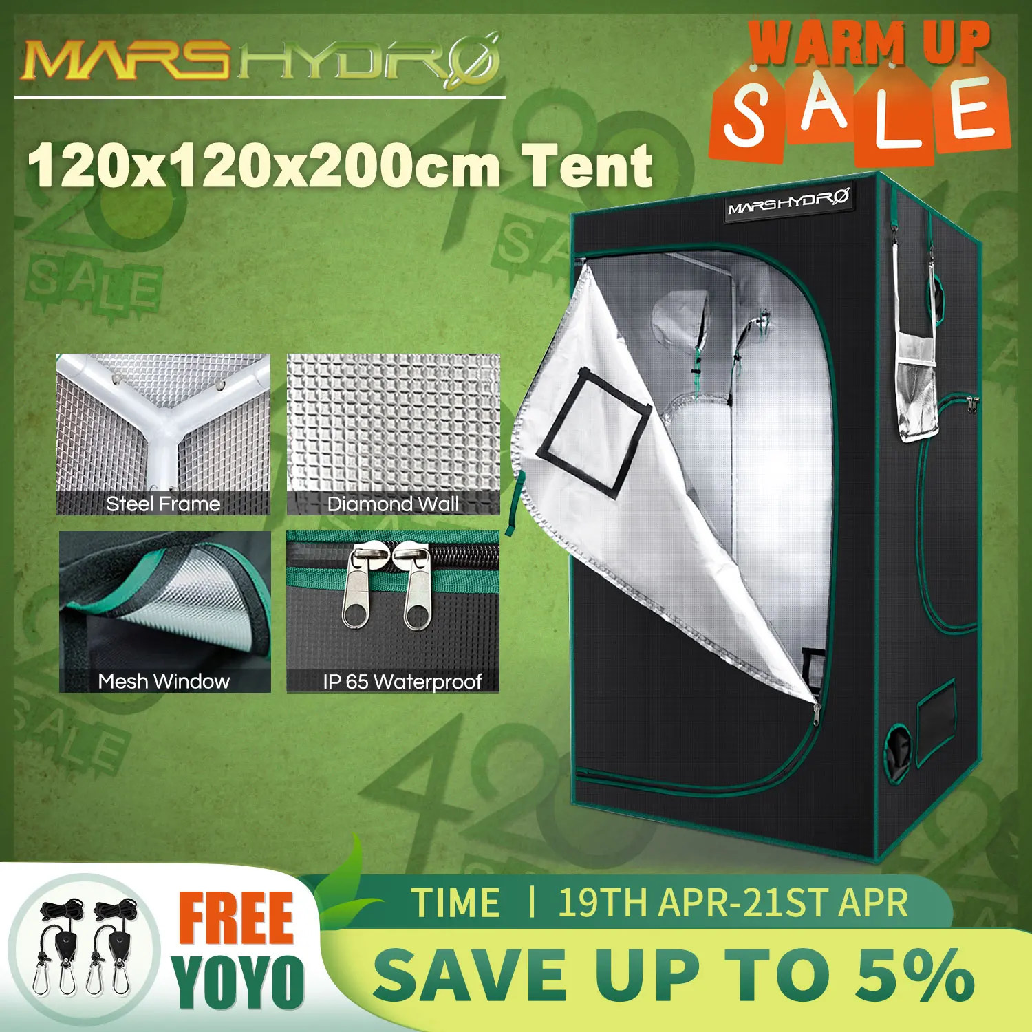 1680D Hydroponics 120x120x200cm(48