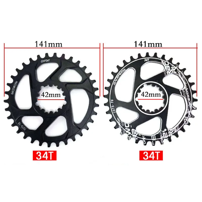 34T 3mm GXP велосипед горный велосипед MTB горный велосипед 32 T/34 T/36 T/38 T заводная головка велосипедная Звездочка для Sram 8/9/10/11S BB30 \ GXP BB оси один диск лоток - Цвет: 34T 3mm