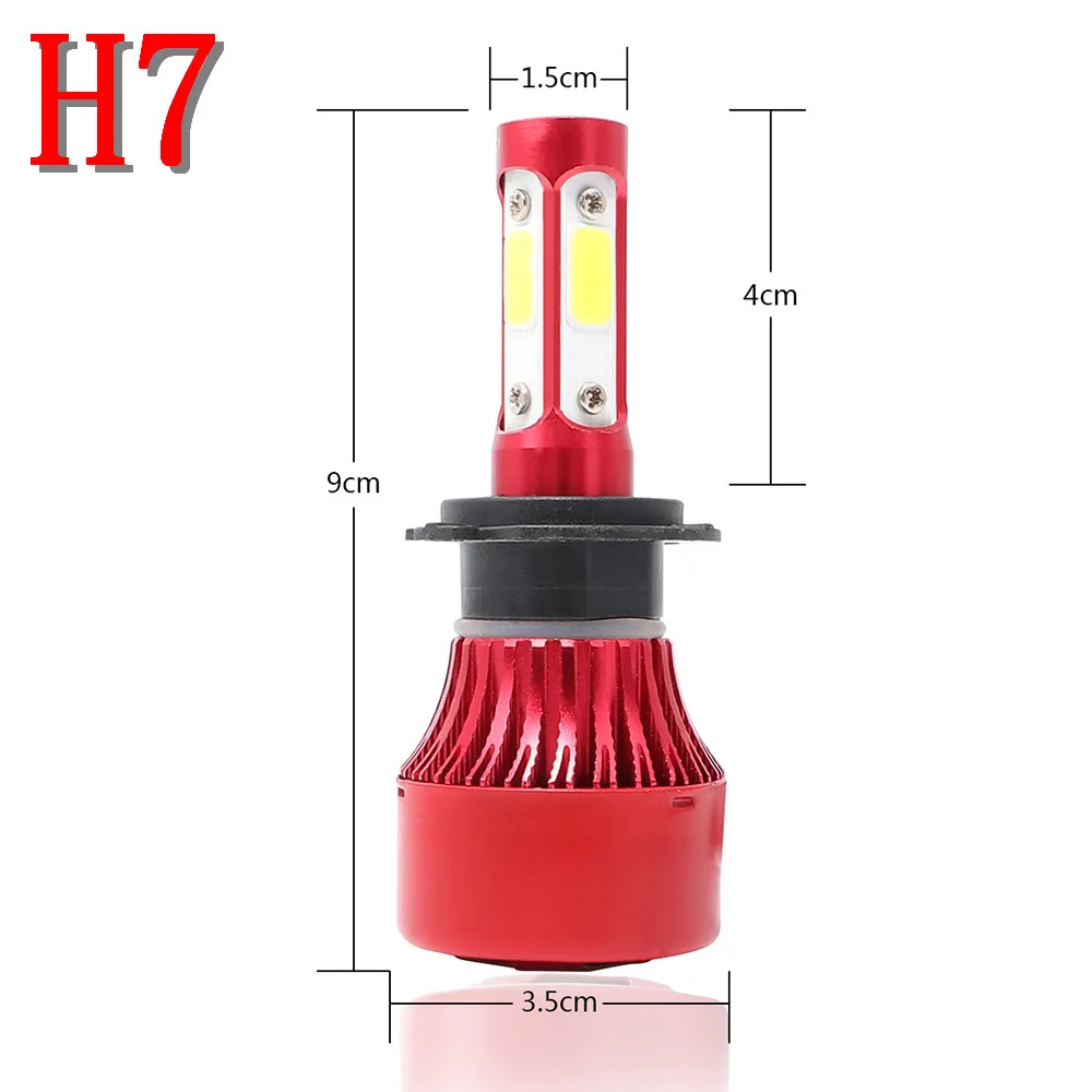2PCS 4-side bulb Headlight kit H4 H7 LED 5202 H11 9007 H13 9005 9006 9004 Car Headlights Fog Lights