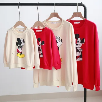 

Family Long Sleeve Pullover Sweater Cartoon Mouse Printed Mommy Dad Daughter Son Shirt Warm Top Casual Pullover Cute Jumpers Top