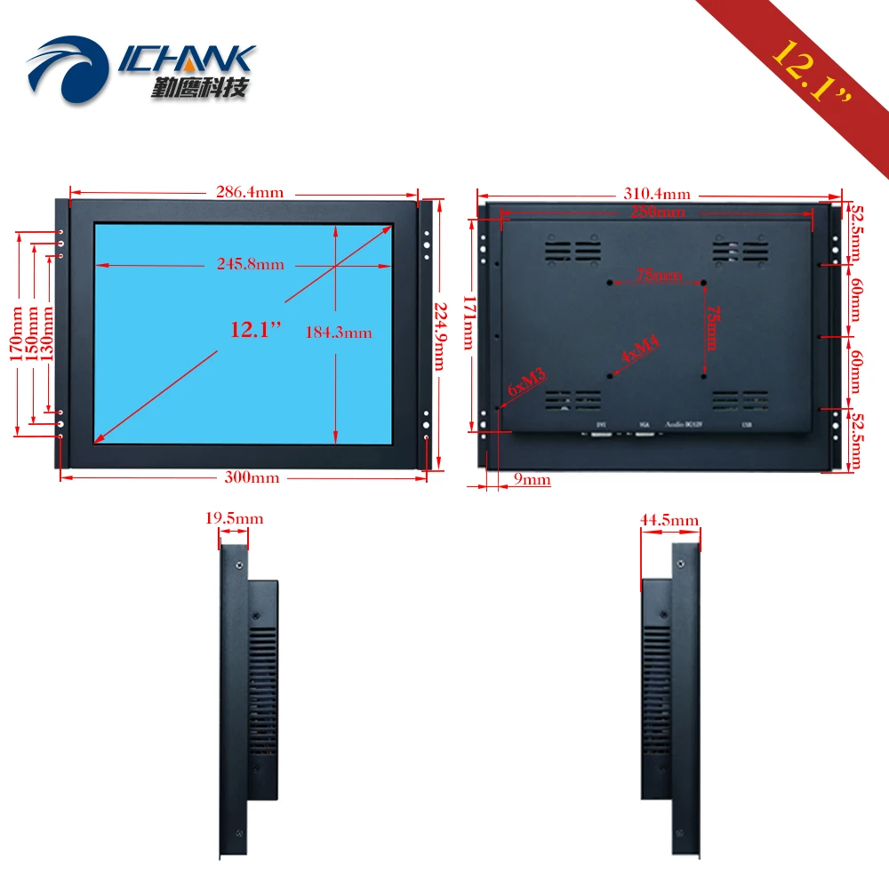 ZK120TC-DUV2/12 ġ 1024x768 4:3 ݼ  DVI SVGA USB Ӻ     ġ LCD ũ PC  ÷